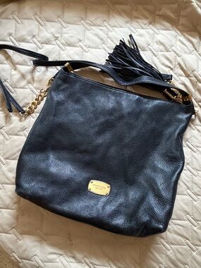 Michael Kors Black Pebbled Leather Shoulder/Crossbody Bag